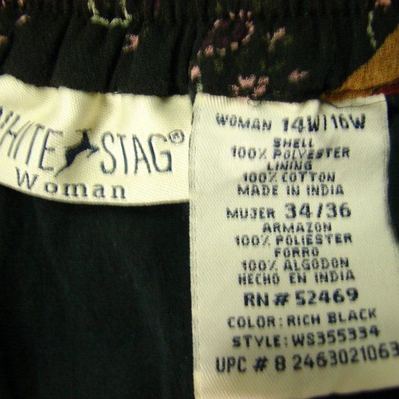 Black Deep Red Yellow Floral Flowing Layered Skirt - Picture 13 of 16